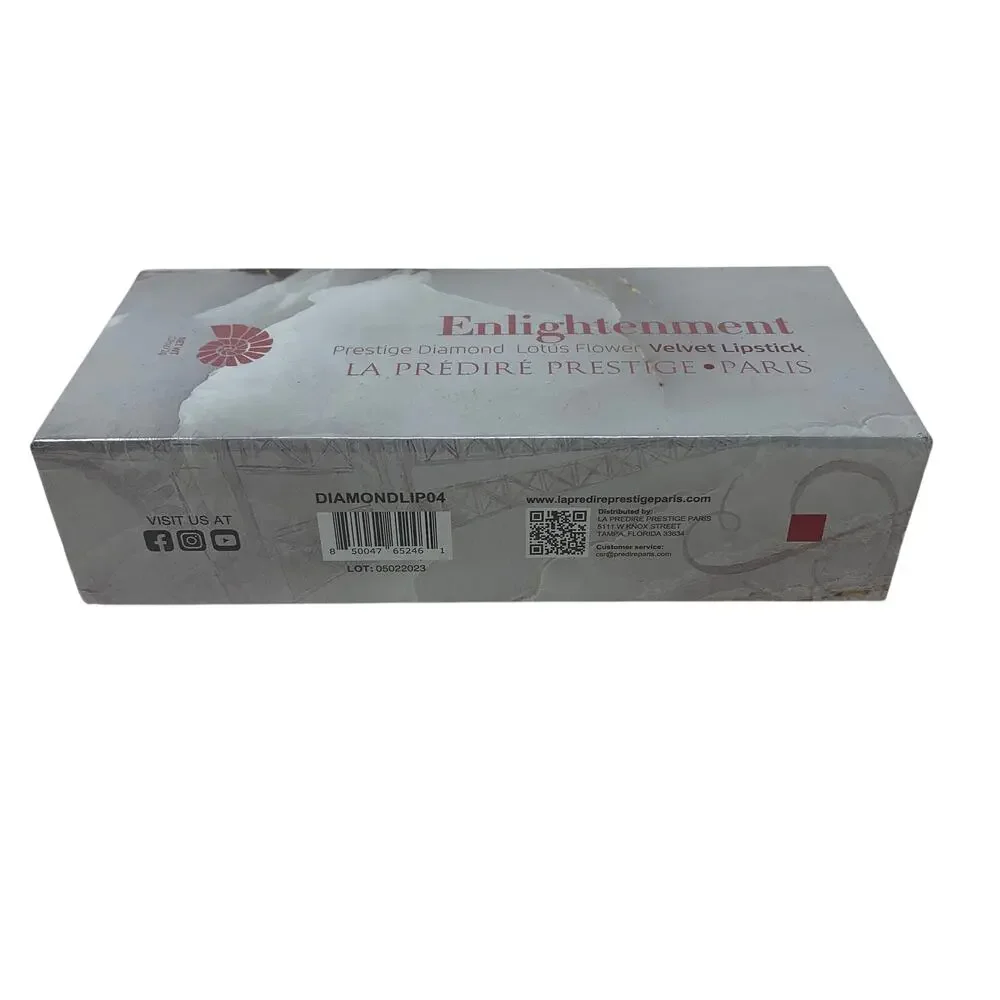 La Prestige Paris Enlightenment Diamond Lotus Flower Velvet Lipstick NEW
